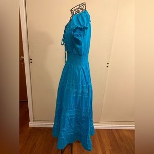 Brand New Blue Maxi Dress with Tags. Brand Laddi.  One size fits all 100% cotton